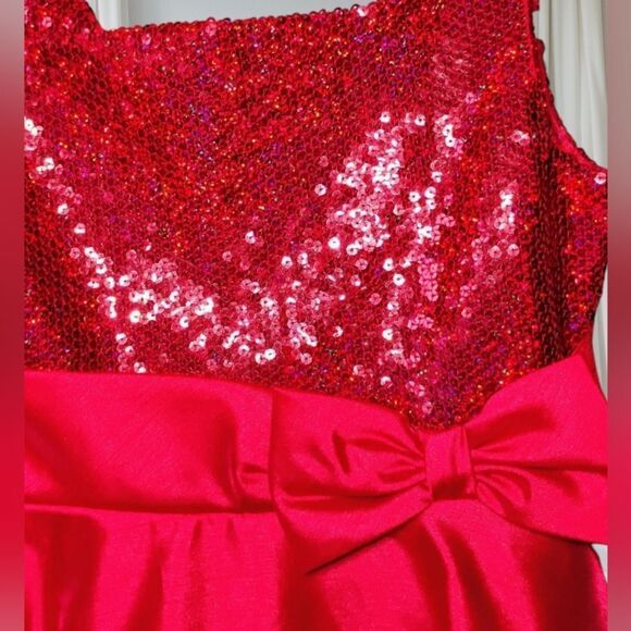 Rare Editions Vibrant Red Special Occasion Girls Holiday Dress Size 12 NWT - Picture 5 of 9